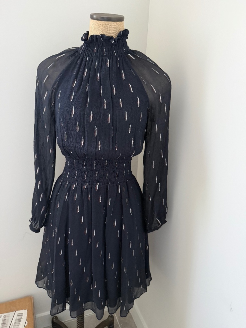 Rebecca Taylor Silk Dress in Navy Size 4